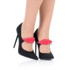 high feelings Schwarze Veloursleder-Pumps Rote Kussmund-Riemchen Best