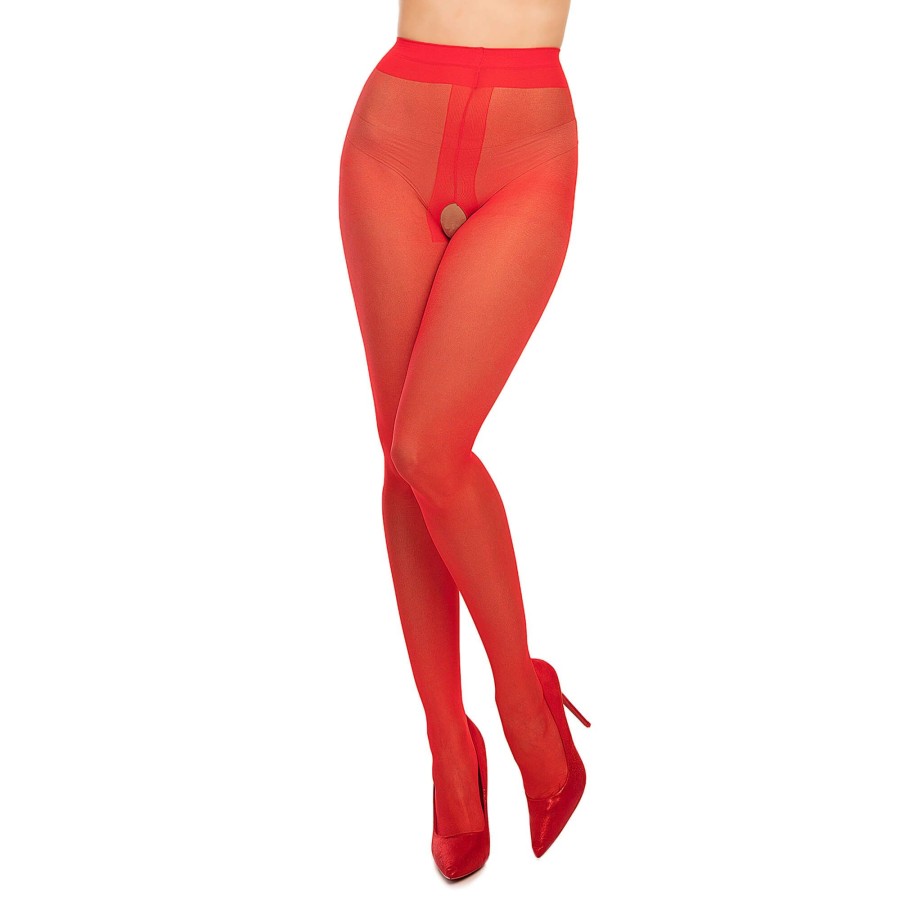 Glamory Strumpfhose Ouvert Rot 20 Den Hot