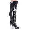 Pleaser Pink Label Weitschaft Overknees Lack Schwarz Seduce-3000Wc Hot