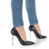 high feelings Edle Pumps Metallabsatz Leder Schwarz Wholesale