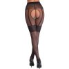 Cottelli LEGWEAR Offene Strumpfhose Eingewebter Strapsgurt Schwarz 20 Den Best