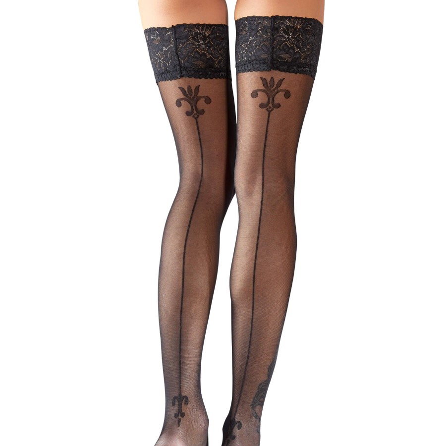 Cottelli LEGWEAR Halterlose Strumpfe Mit Naht 20 Den Hot